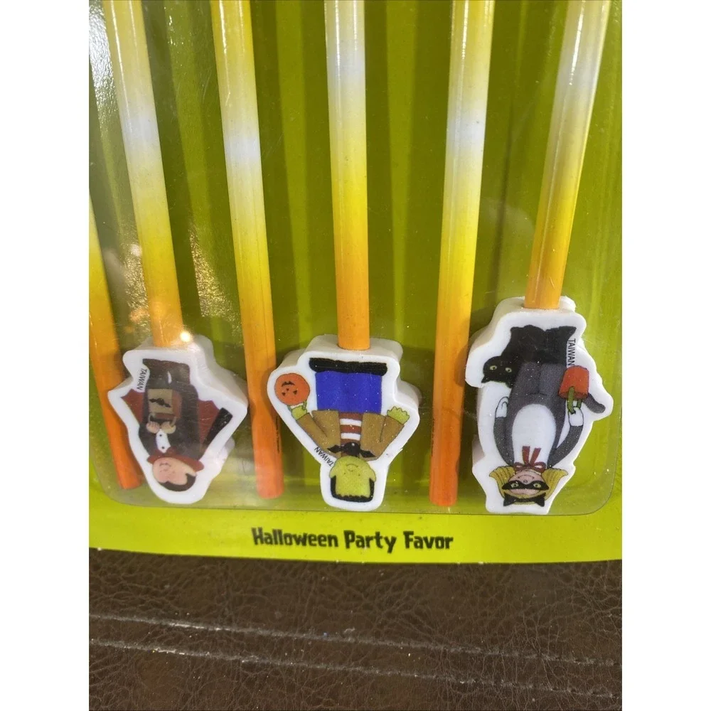 Party Favor Vtg Target Halloween 6 Pencils Erasers Ghost Witch Vampire‎ 2004